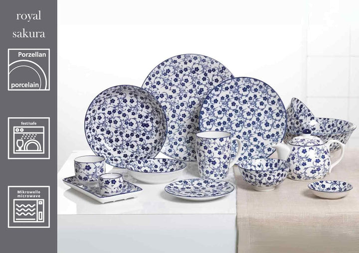 Ritzenhoff & Breker Suppenteller-Set Royal Sakura 6-teilig, Ø 20.5 cm, Tiefe Essteller aus Porzellan