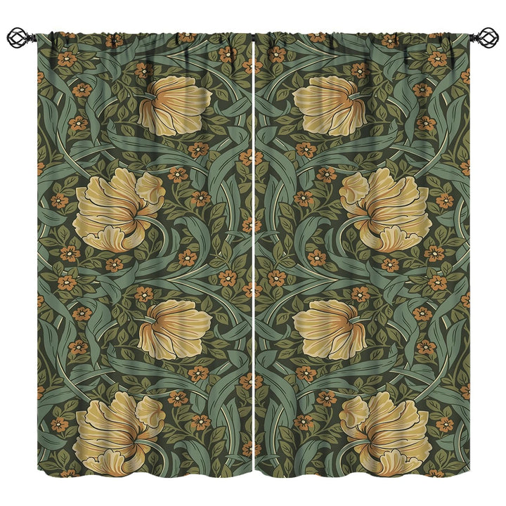 JESTRONRY Vorhänge im Vintage-Stil, Blumenmuster, für Wohnzimmer, Fensterbehandlungen, Schlafzimmer,