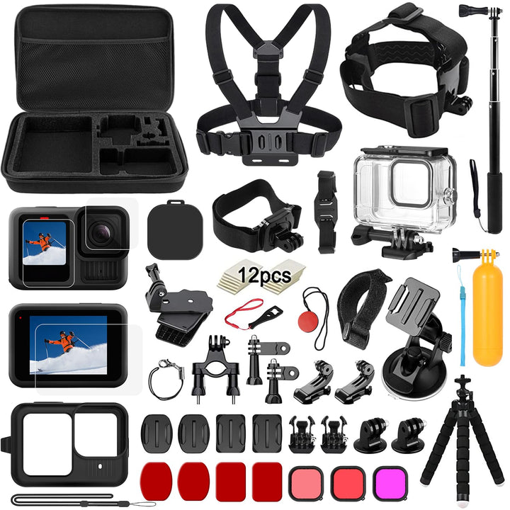 Zubehör Set Kit Bundle für GoPro Hero 13 Black, oGoDeal Wasserdicht Schutzhülle Wasserdicht Gehäuse
