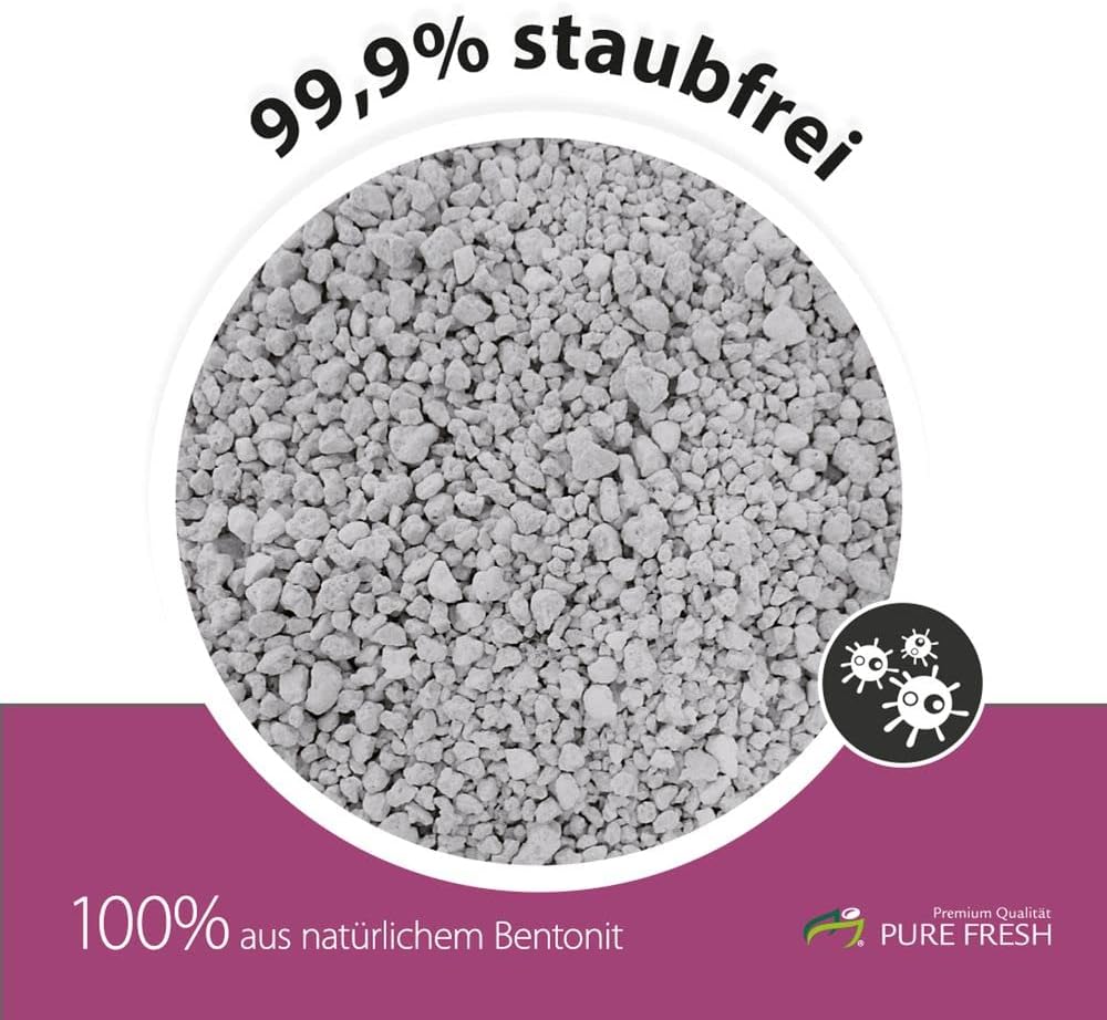 KAHU Pure Fresh Katzenstreu mit Babypuderduft • Klumpstreu • Naturmaterial weisses Kalzium-Bentonit