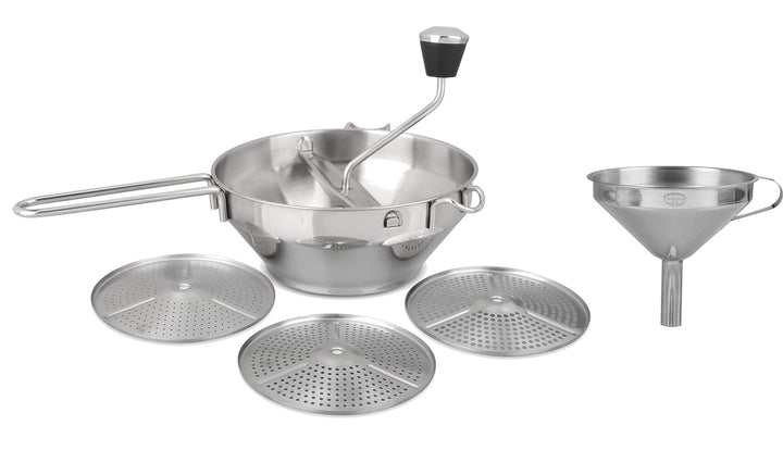 Dr. Oetker Passiergerät mit Trichter, Passiermühle und Einfülltrichter aus Edelstahl, Passiermaschin