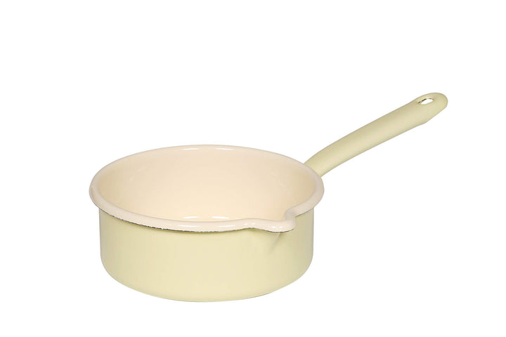 Riess, 0037-006, Stielkasserolle mit grossem Ausguss 16, CLASSIC - BUNT/PASTELL, Farbe Pastell-Gelb,