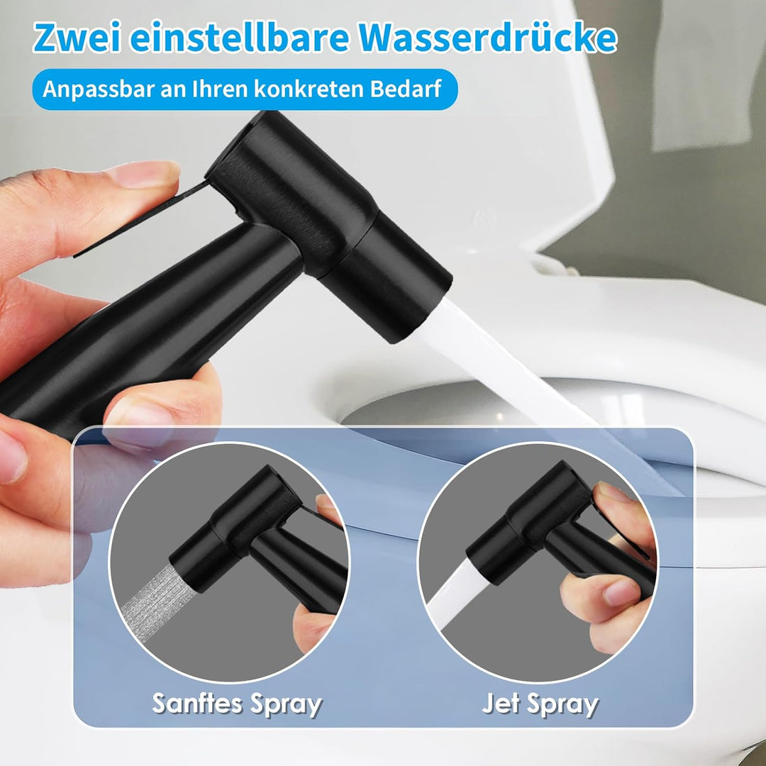 Edelstahl Bidet Handbrause für Toilette mit Dual-Modus (Jet/Sanft Sprayer), WC Dusche Hand Bidet Set