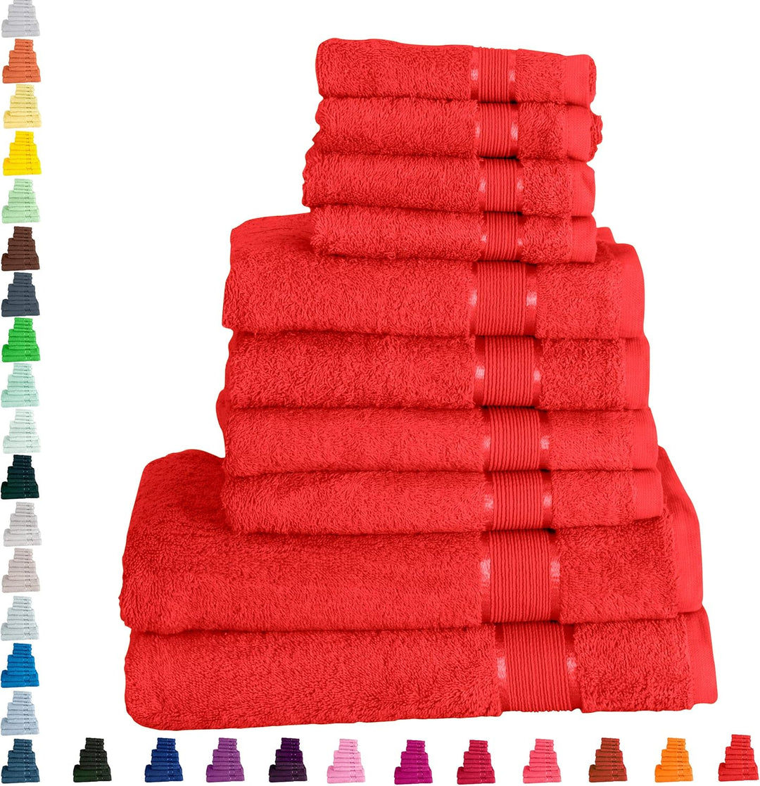 Mixibaby Handtuch 10er Set 2X Duschtuch 4X Handtuch 4X Gästetuch 100% Baumwolle Frottee, Farbe:Hellg