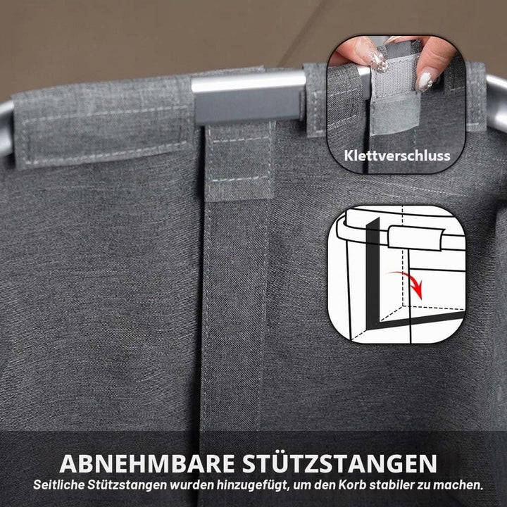 2pcs Tragekorb Faltbar 30L Einkaufskorb Gross Picknickkorb mit Gepolsterten Griffen Klappkorb Einkau
