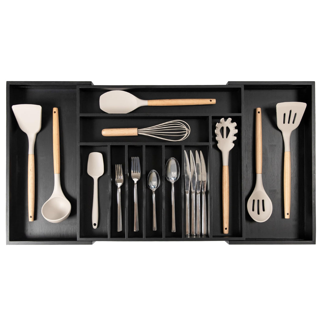 KitchenEdge Plateau à couverts et organisateur d'ustensiles pour tiroirs de cuisine, extensible jusq