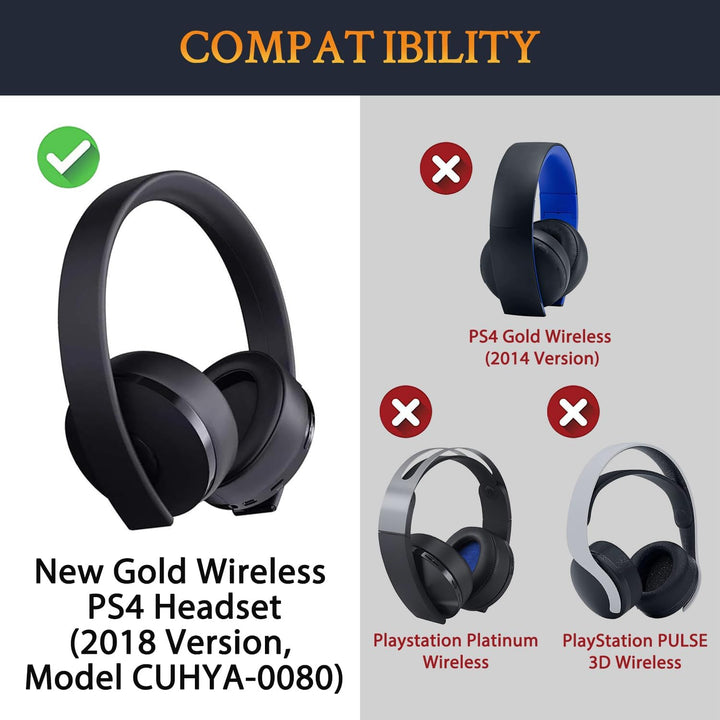 SOULWIT Kühlgel Ersatzpolster Ersatz Ohrpolster für Sony New Gold Wireless PS4 Headset, Polster für