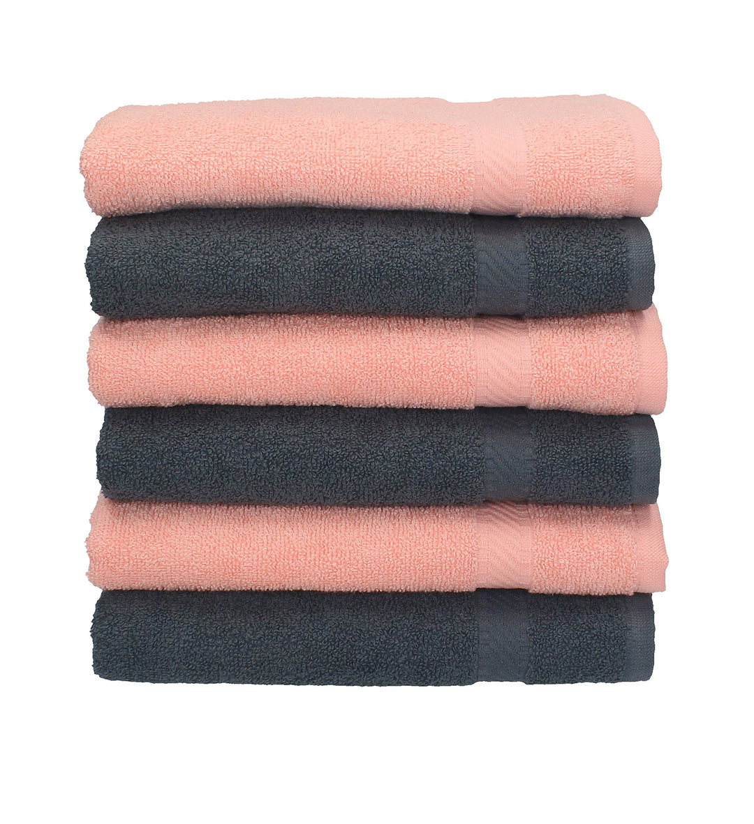 Betz 6 Stück Handtücher Palermo 100% Baumwolle Grösse 50 x 100 cm Handtuch Set Farbe anthrazit und a