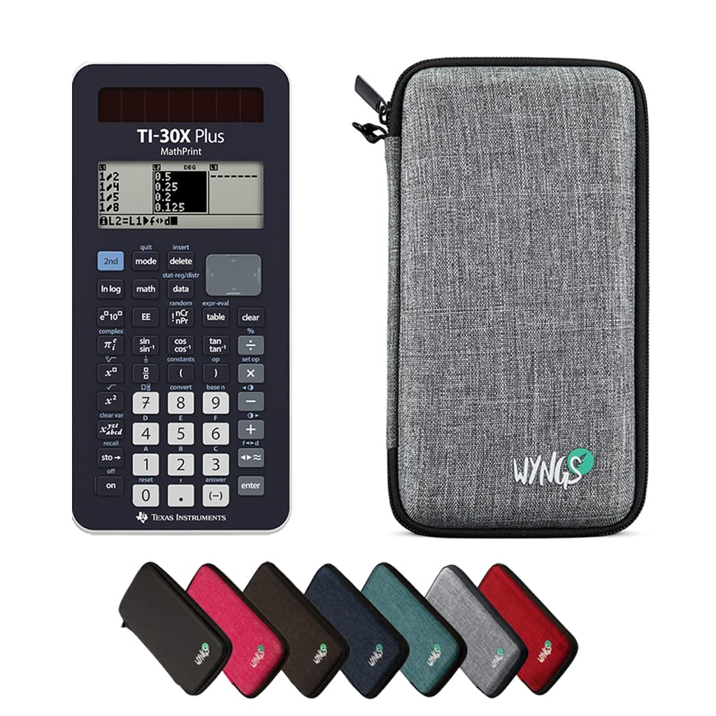 CALCUSO Sparpaket: TI-30X Plus MathPrint technisch-wissenschaftlicher Schulrechner + WYNGS Schutztas
