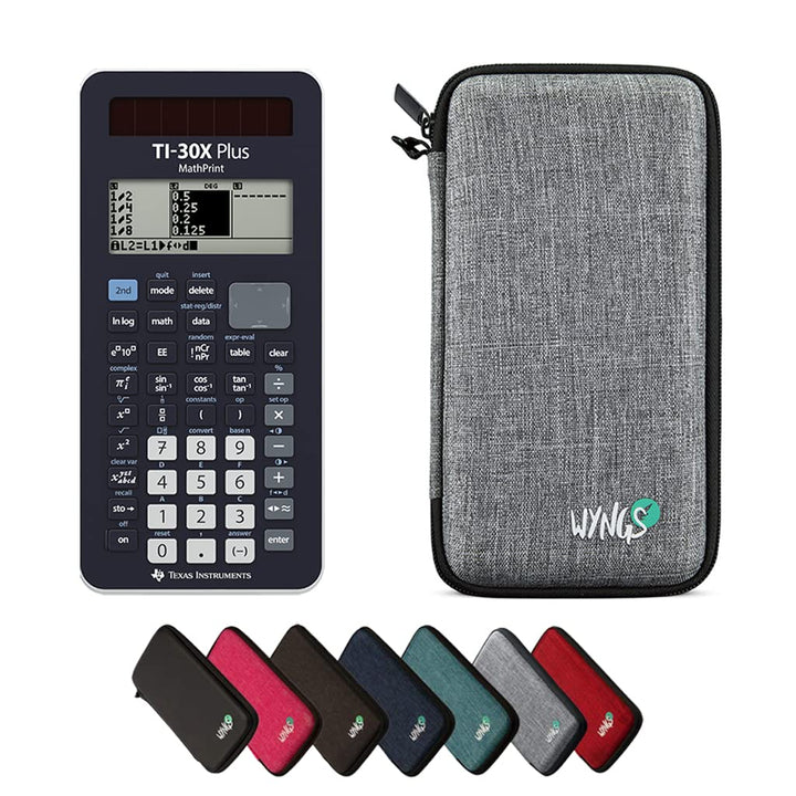 CALCUSO Sparpaket: TI-30X Plus MathPrint technisch-wissenschaftlicher Schulrechner + WYNGS Schutztas