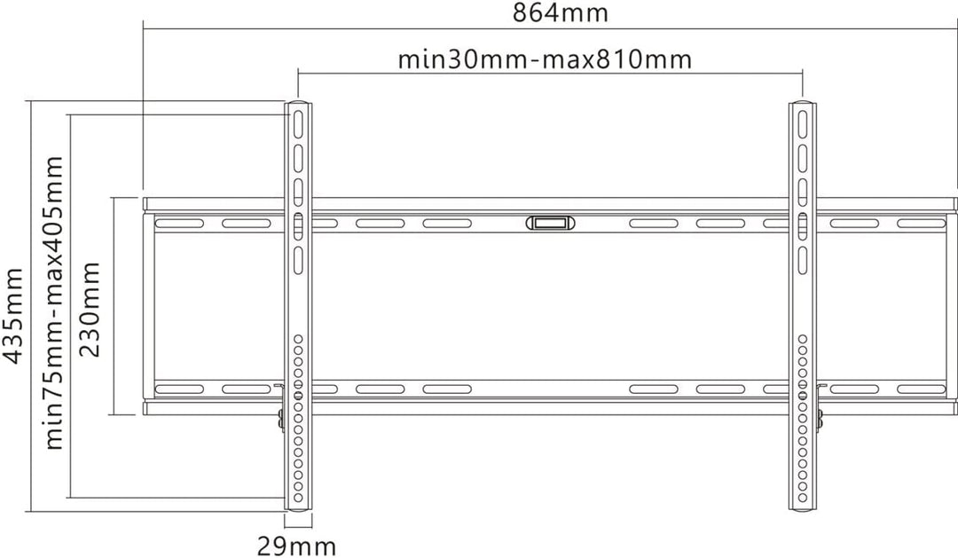 Goobay Wandhalterung 75 Zoll extra Flache Halterung für grosse Fernseher von 43 bis 100“ bis 75Kg ma