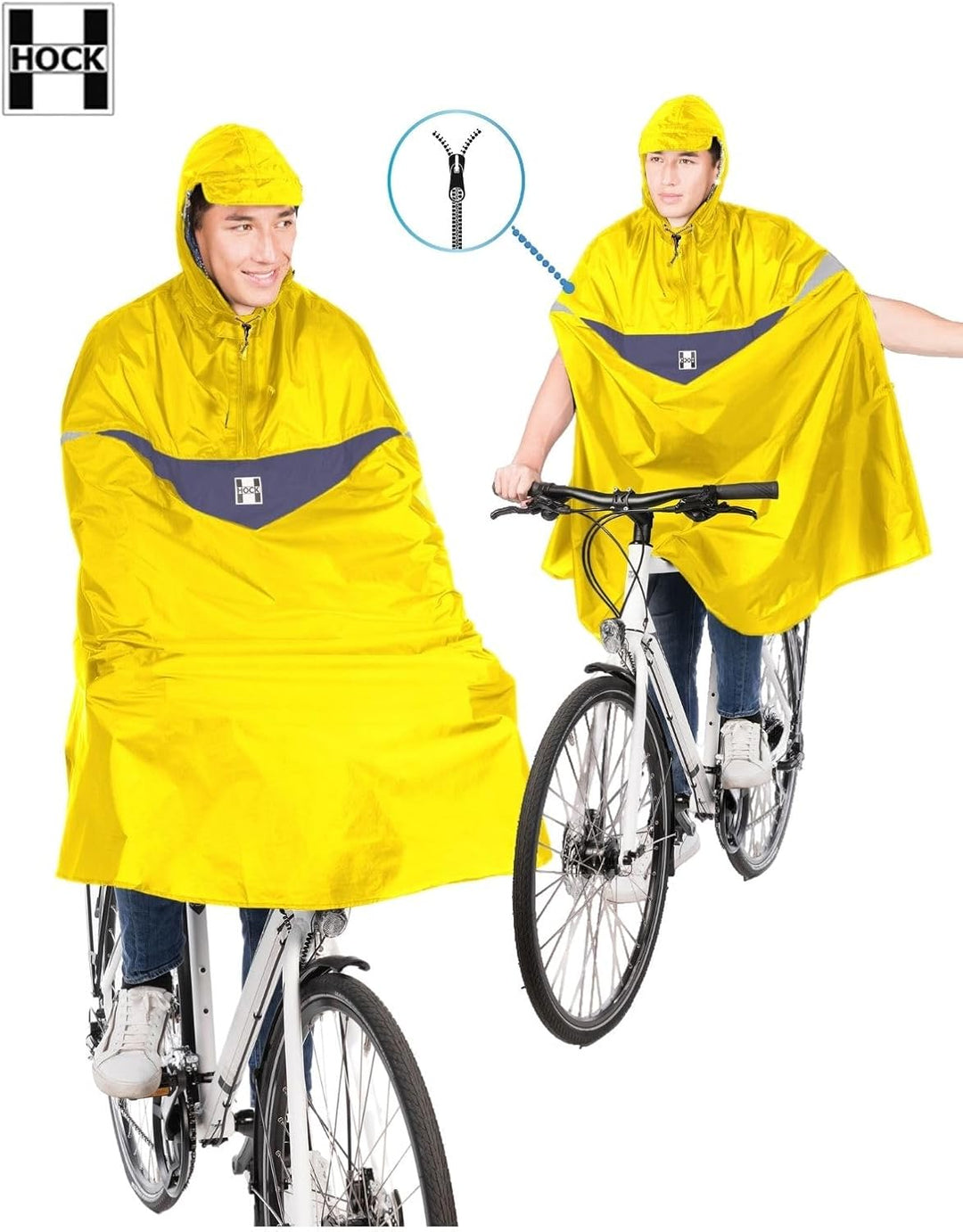 HOCK Premium Fahrrad Regenponcho 'Super Praktiko' mit Lüftung und seitlicher Armöffnung - 100,0% Was