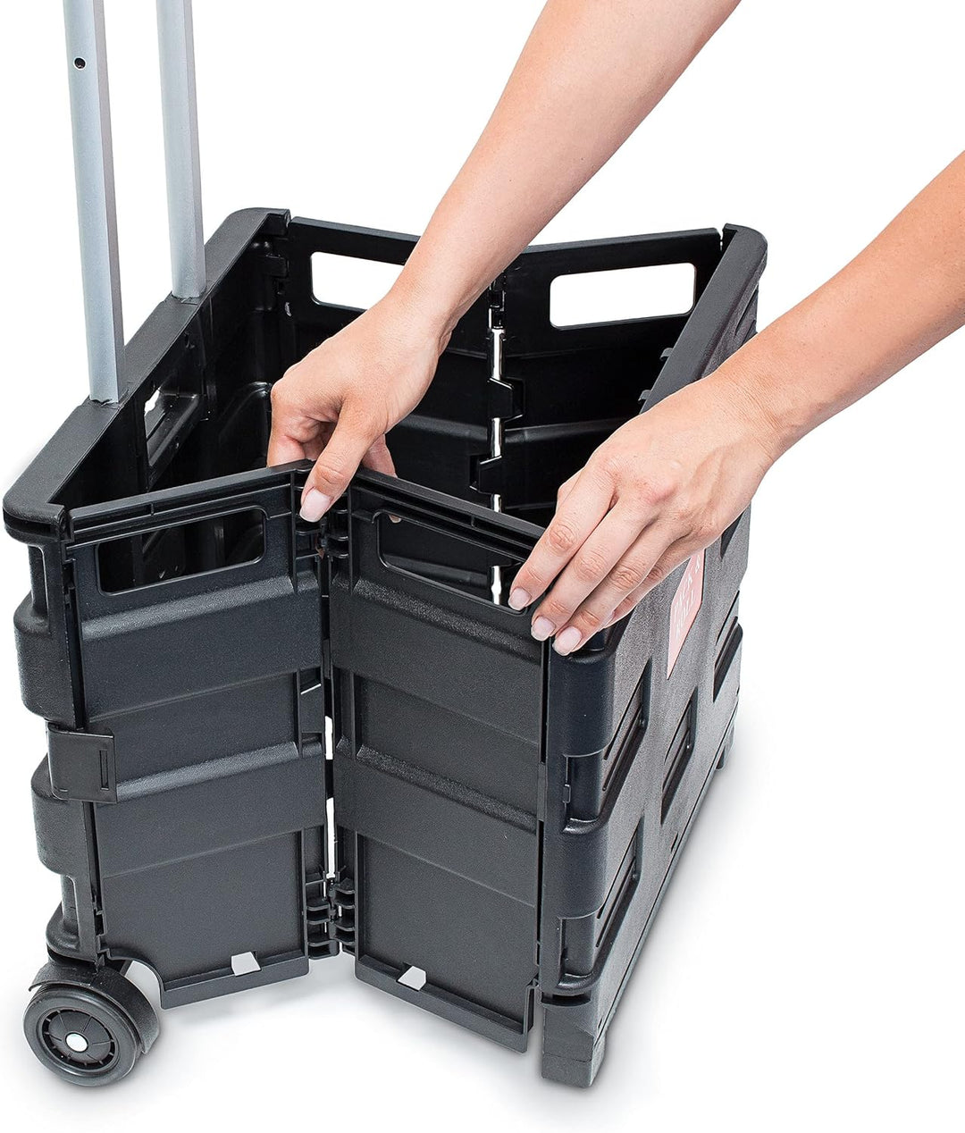 2 x Einkaufstrolley, Klappbar, Einkaufsroller bis 35 kg, Verstellbarer Griff, Mit Rollen, HBT: 100 x