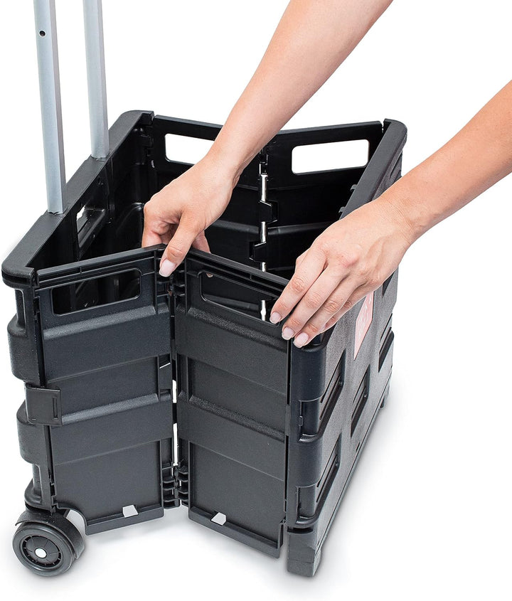 2 x Einkaufstrolley, Klappbar, Einkaufsroller bis 35 kg, Verstellbarer Griff, Mit Rollen, HBT: 100 x