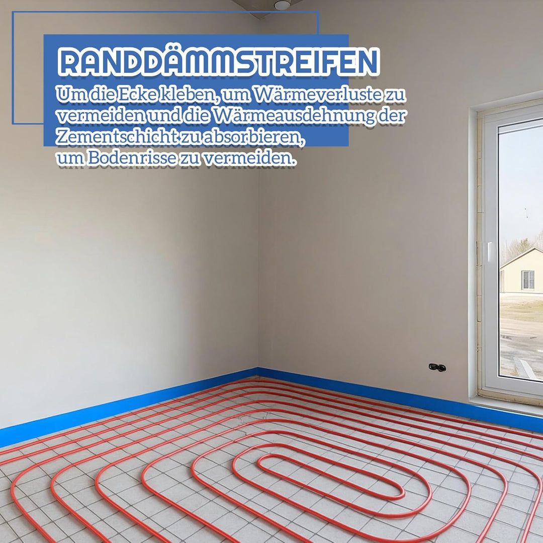 Xuniea Randdämmstreifen Selbstklebend für Ausgleichsmasse Randdämmung Behnfugenband Randdämmstreifen