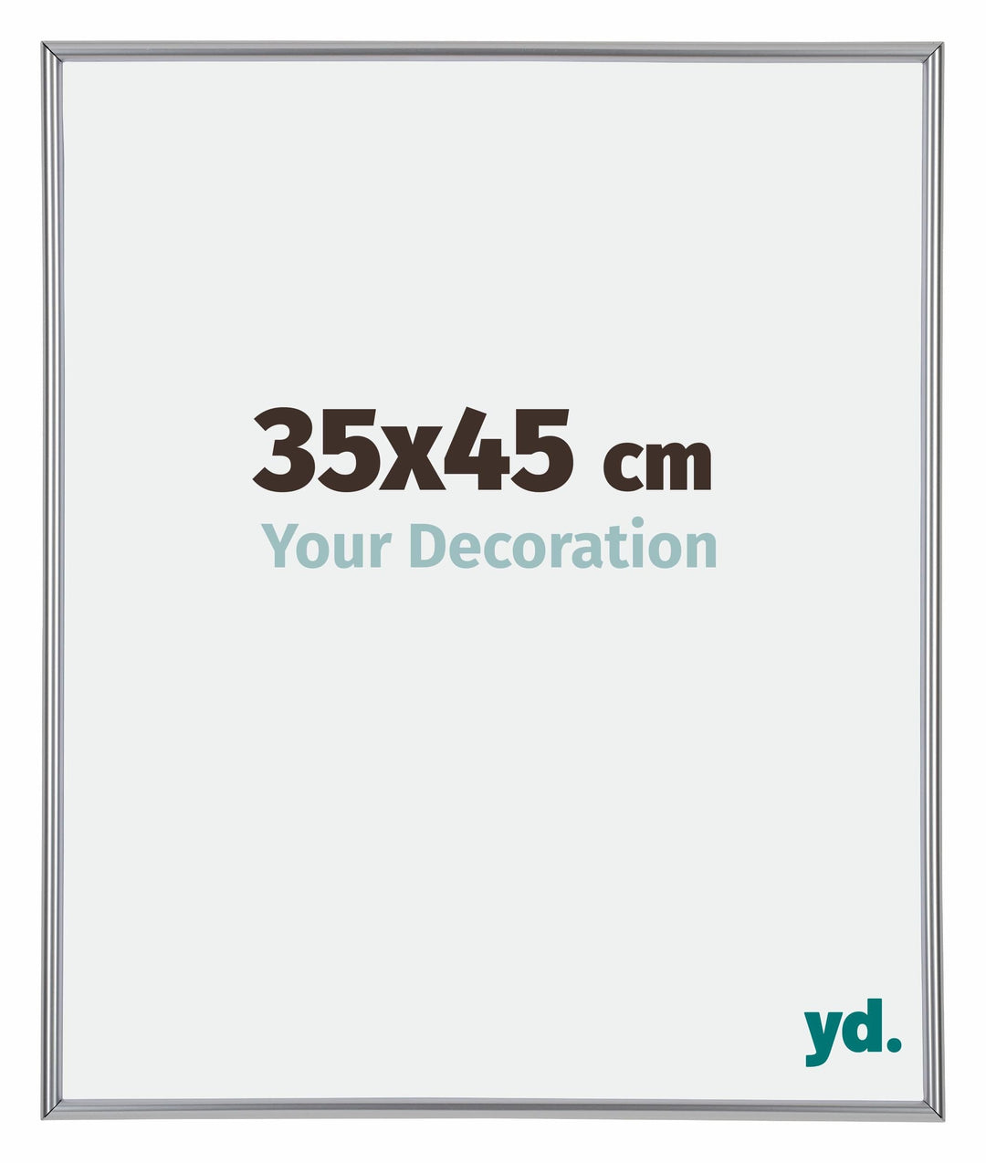 yd. Your Decoration - Bilderrahmen 35x45 cm - Silber Hochglanz - Bilderrahmen aus Kunststoff mit Acr