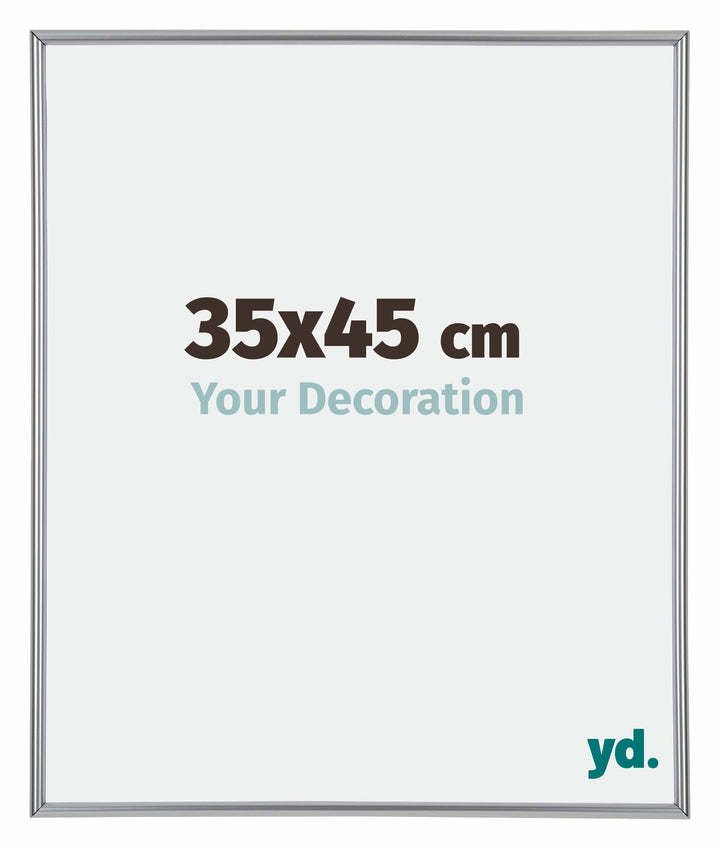 yd. Your Decoration - Bilderrahmen 35x45 cm - Silber Hochglanz - Bilderrahmen aus Kunststoff mit Acr