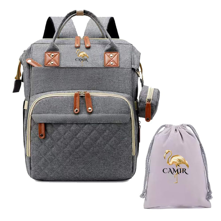 CAMIR Wickelrucksack, Rucksack für Kinderwagen, Wickeltasche, Mutterschaft, tragbar mit Haken für Ki