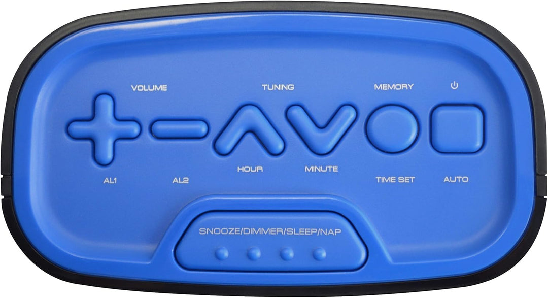 Technoline WT 465 LED Radiowecker mit Tasten im Play-Controller Design, blau, Blau