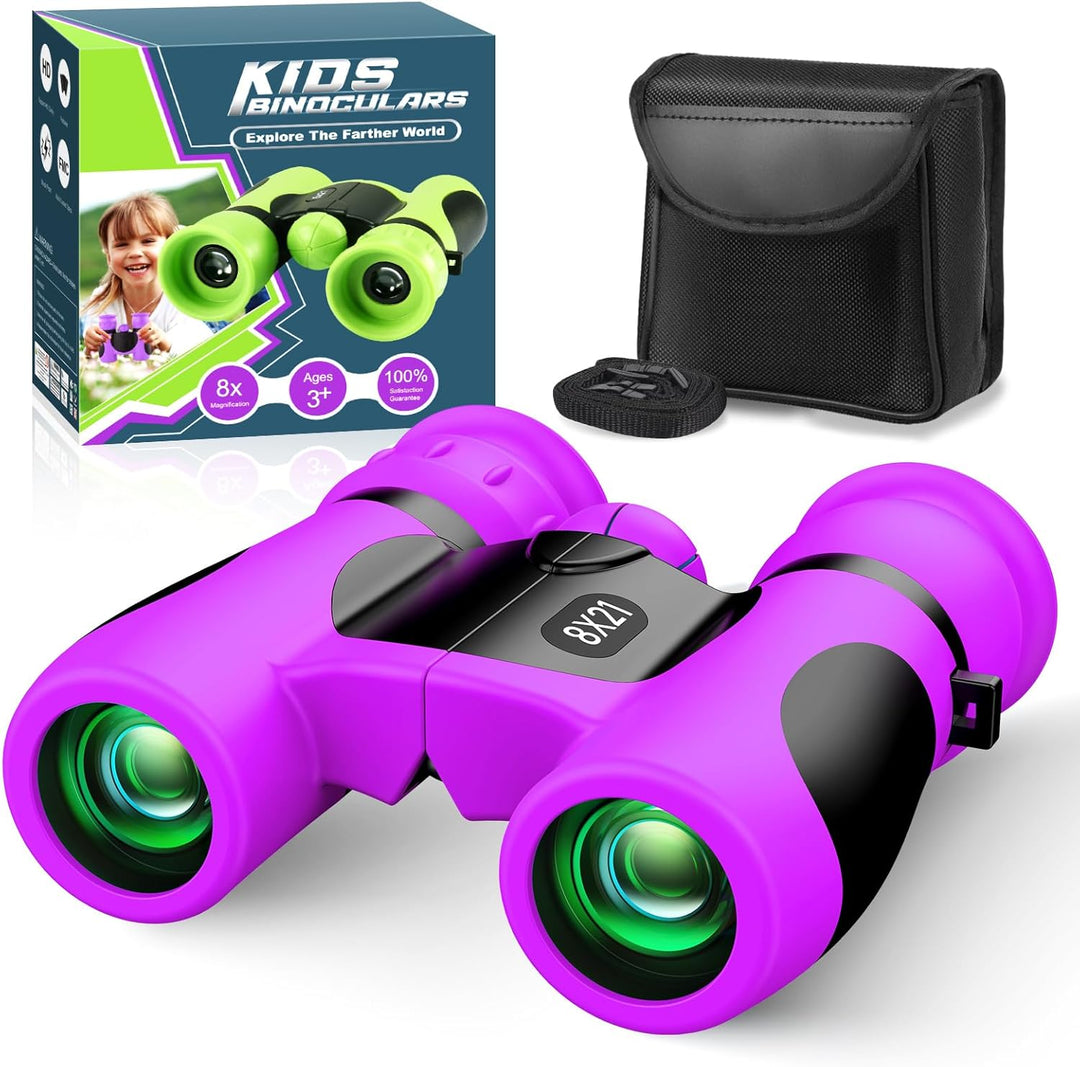 Kinder Fernglas Vergrösserung 8X21, Geschenke Junge 3-12 Jahre Kinderfernglas Spiele Kinder ab 4-12