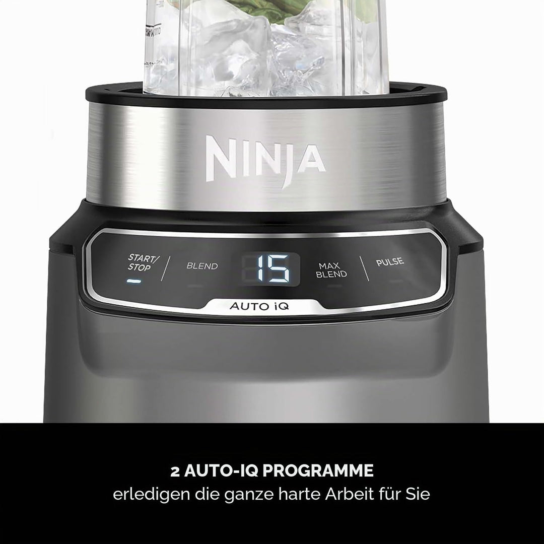 Ninja BN500UK Mixer mit Auto-iQ, Mix-in-Becher, One-Touch-Steuerung, Smoothies, Milchshakes und gefr