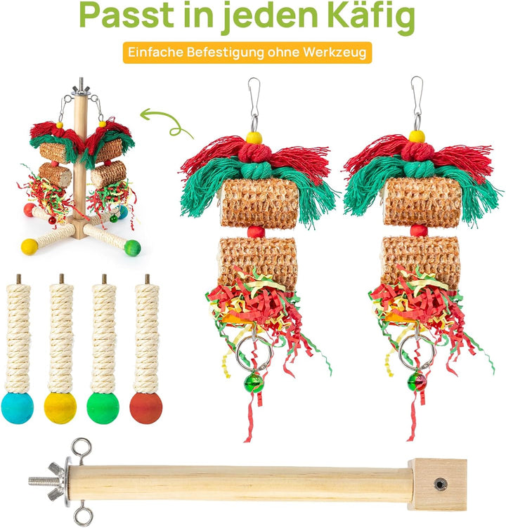 Wellensittich Spielzeug, Vogelspielzeug Für Vögel,Natürliches Maiskolben,Papagei Kauspielzeug Buntes