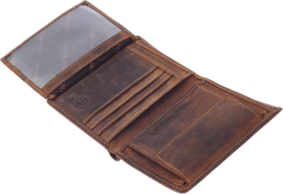 Greenburry Vintage Geldbeutel Geldbörse Braun 9,5x12,5x2,5cm