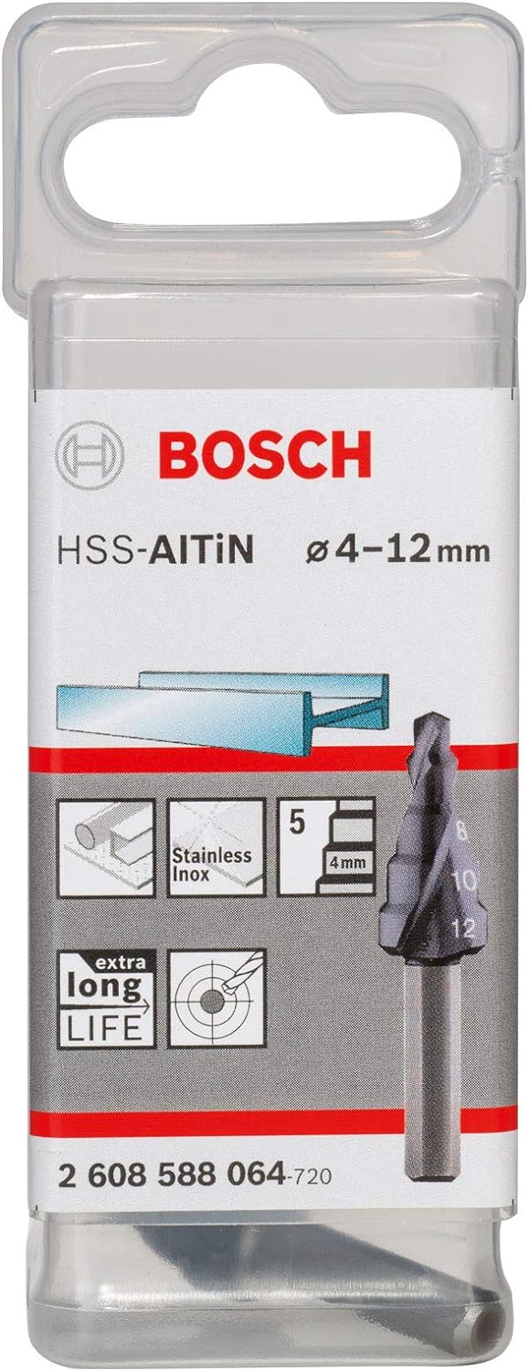 Bosch Professional Stufenbohrer HSS-AlTiN mit 3-Flächen-Schaft (M10-M40)
