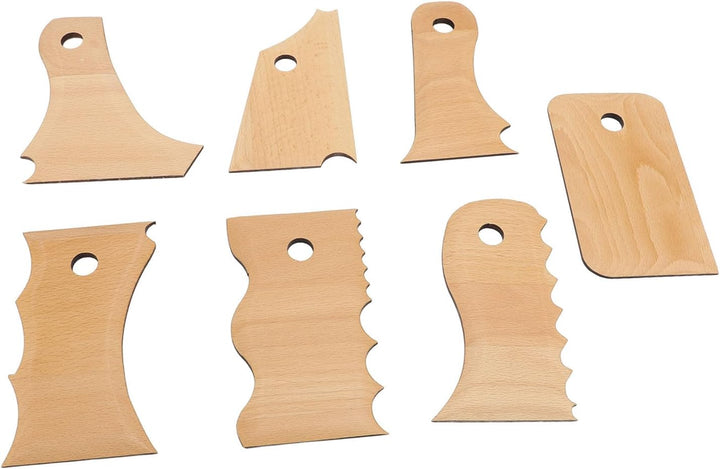 7 Stück Töpferei Trimming Tools Set Buche Holz Keramik Profil Rippe Bundle Fuss Formgeber Mehrere Fo