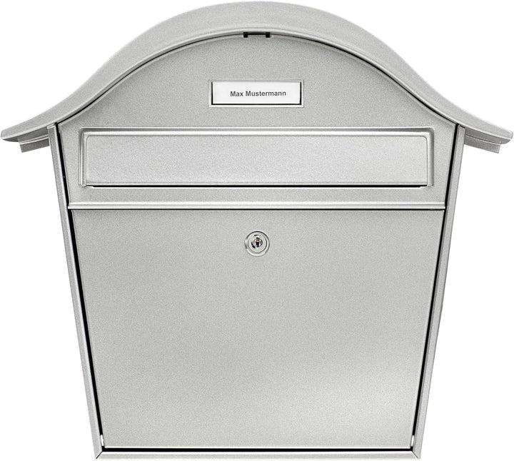 Burg Wächter Briefkasten, Namensschild, Einwurf-Format DIN B5, Verzinkter Stahl, Holiday 5842 Si, Si