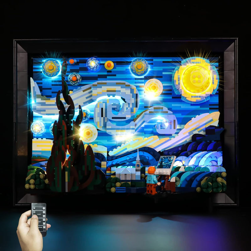 cooldac Led Licht Kit für Lego 21333 Ideas Vincent Van Gogh Sternennacht, Fernbedienung Led Licht Se