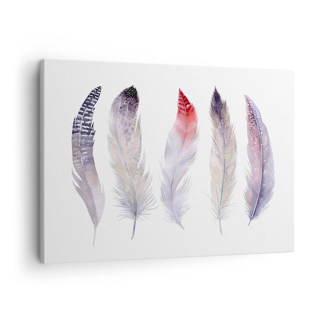Bilder auf Leinwand Feder Tier Vogel Komposition Leinwandbild 70x50cm Wandbilder Dekoration Wohnzimm