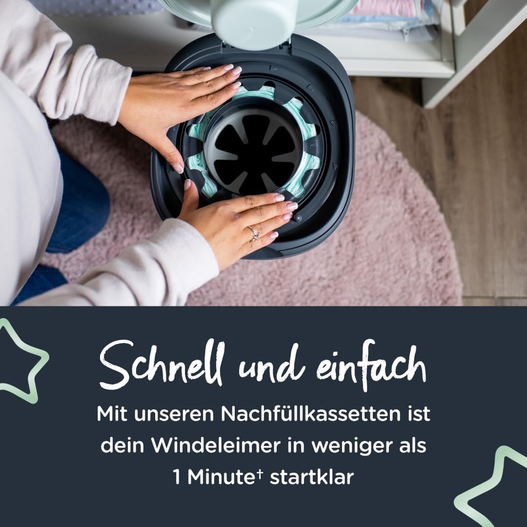 Tommee Tippee Windeleimer Nachfüllkassetten für Twist & Click, nachhaltiger antibakterieller GREENFI