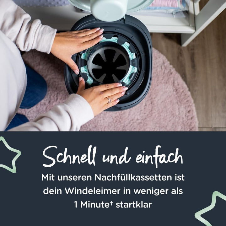Tommee Tippee Windeleimer Nachfüllkassetten für Twist & Click, nachhaltiger antibakterieller GREENFI