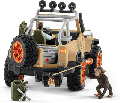 schleich 42410 Geländewagen mit Seilwinde, für Kinder ab 3+ Jahren, WILD LIFE - Spielset