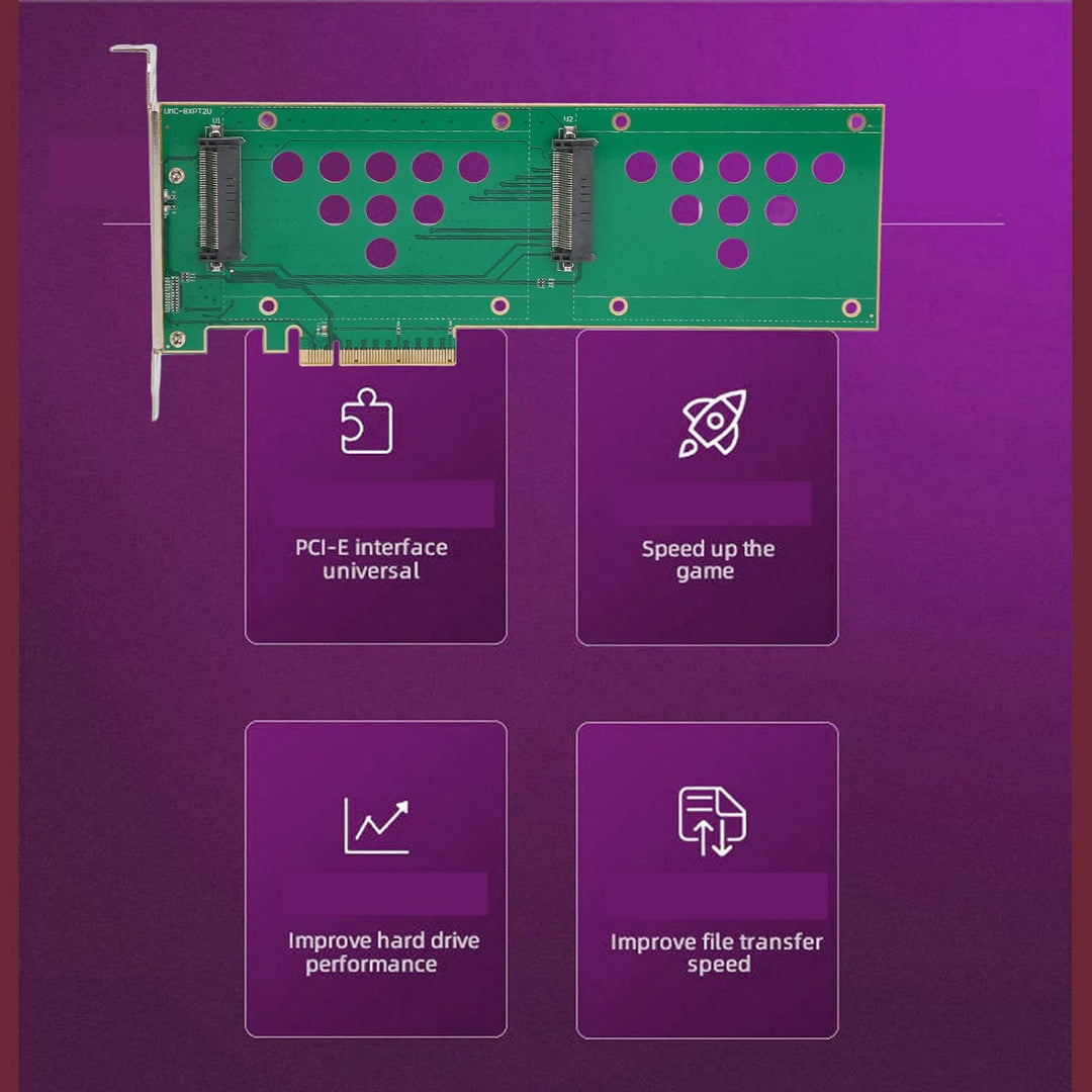U.2 PCIe NVMe Adapter, U.2 PCIe SSD Riser Card, U.2 zu PCIe 3.0 4.0 X8 X16 SSD Adapterkarte 40Gbps D