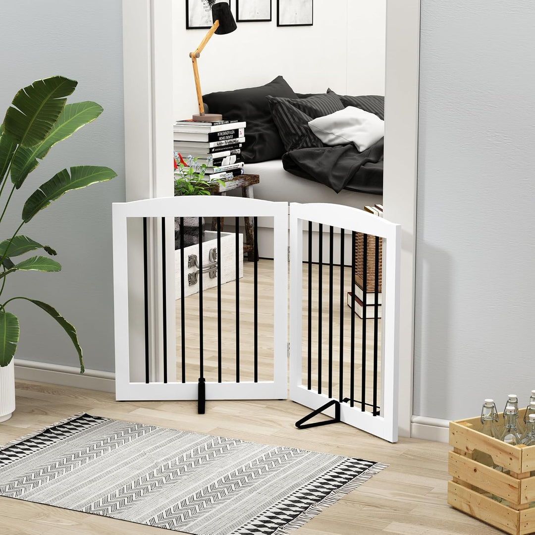 Absperrgitter Hund,Schutzgitter Holz, Freistehendes Hundeabsperrgitter Türgitter Treppengitter Schut