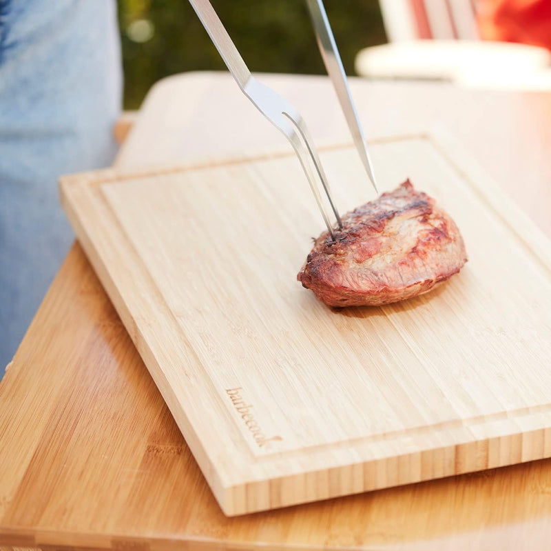 Barbecook Grillbesteck Set mit Grillgut-Wender, Grillgabel und Grillzange aus rostfreiem Edelstahl u