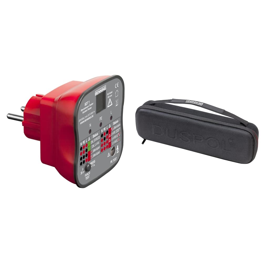 Benning SDT 1. Steckdosentester 20053 & Premium-Tasche DUSPOL 10914 Bundle mit Premium-Tasche DUSPOL