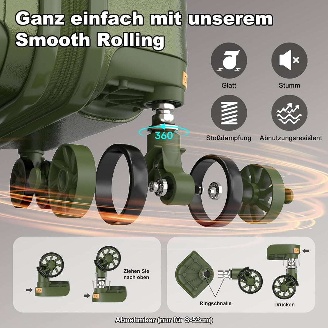 Joyway Kofferset 6tlg Hartschale Leicht mit 4 Rollen und TSA-Schloss Der Gepäcksets Enthält 1 Multif