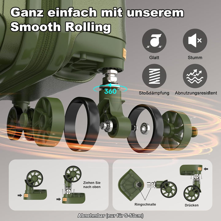 Joyway Kofferset 6tlg Hartschale Leicht mit 4 Rollen und TSA-Schloss Der Gepäcksets Enthält 1 Multif