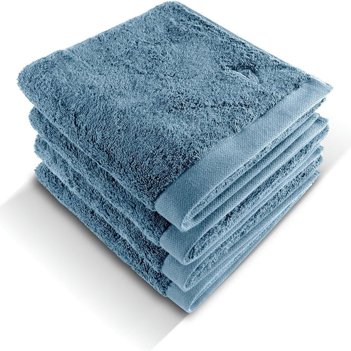 herzbach home Premium Handtücher 50 x 100 cm 4er-Set (Graublau) – Hochwertige, weiche & saugstarke H