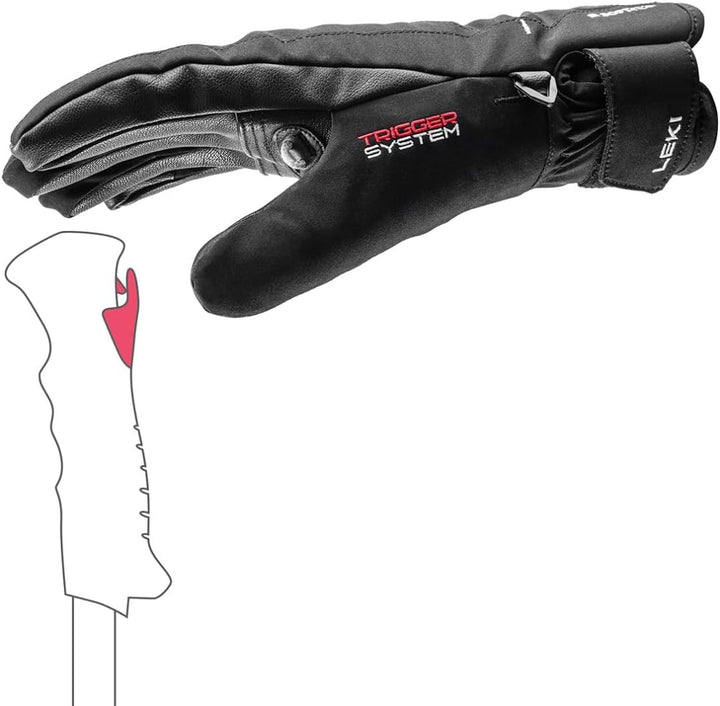 LEKI Damen Fingerhandschuhe Cerro 3D Schwarz 7.5, Schwarz 7.5