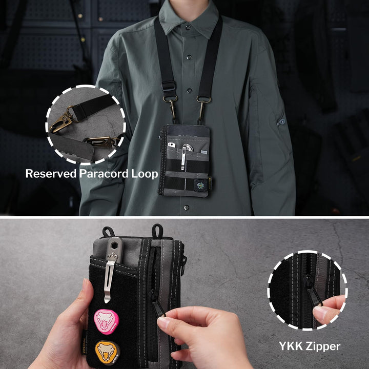 VIPERADE VE16 EDC Pouch Klein EDC Organizer Werkzeugtasche mit 7 Taschen,EDC Organizer Tasche für He