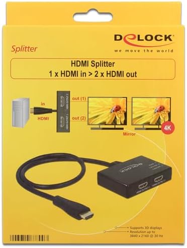 DeLock HDMI Splitter 1 x HDMI in > 2 x HDMI Out 4K