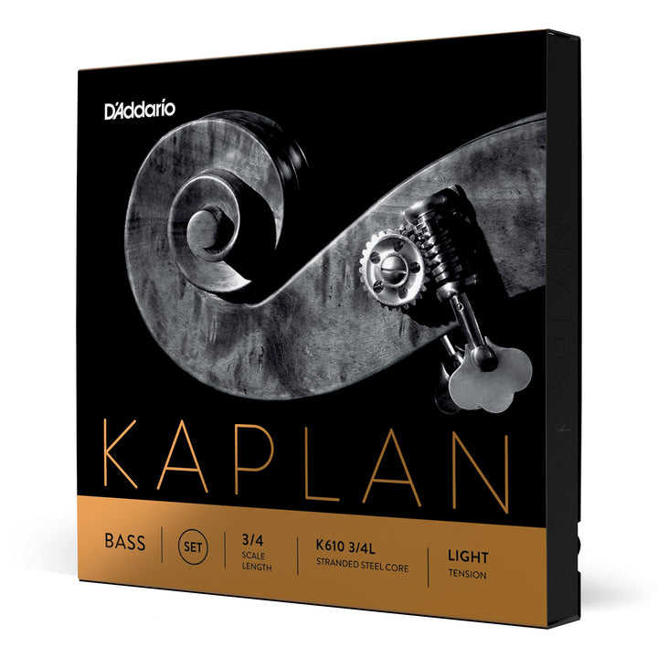 D'Addario Kaplan Bass-Saiten - Vollständiger Satz - K610 3/4L - Für Kontrabass, Kontrabass - 3/4 Ska