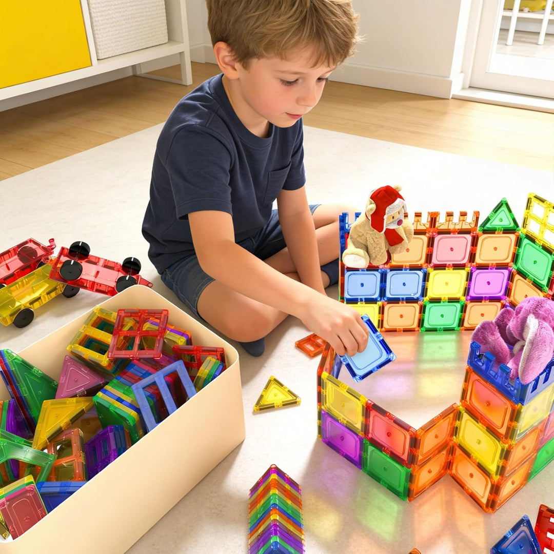 Magnetische Fliesen Kinderspielzeug STEM Magnet Spielzeug für Kleinkind Magnetische Blöcke Bauspielz