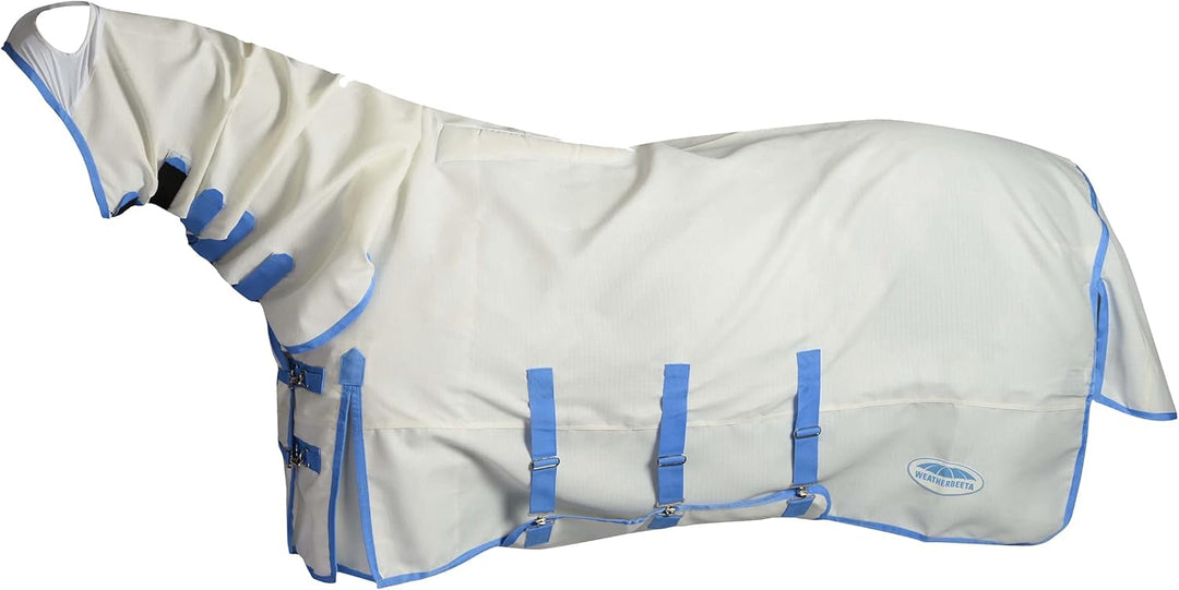 WeatherBeeta Ekzemdecke ComFiTec Sweet Itch Combo 170 cm - 170 cm - Weiss-Blau 221cm, 221cm