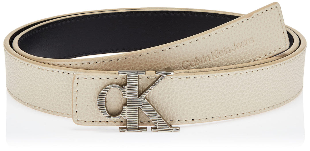 Calvin Klein CKJ Monogram Mono Hardware Belt 25MM W85 Tuscan Beige