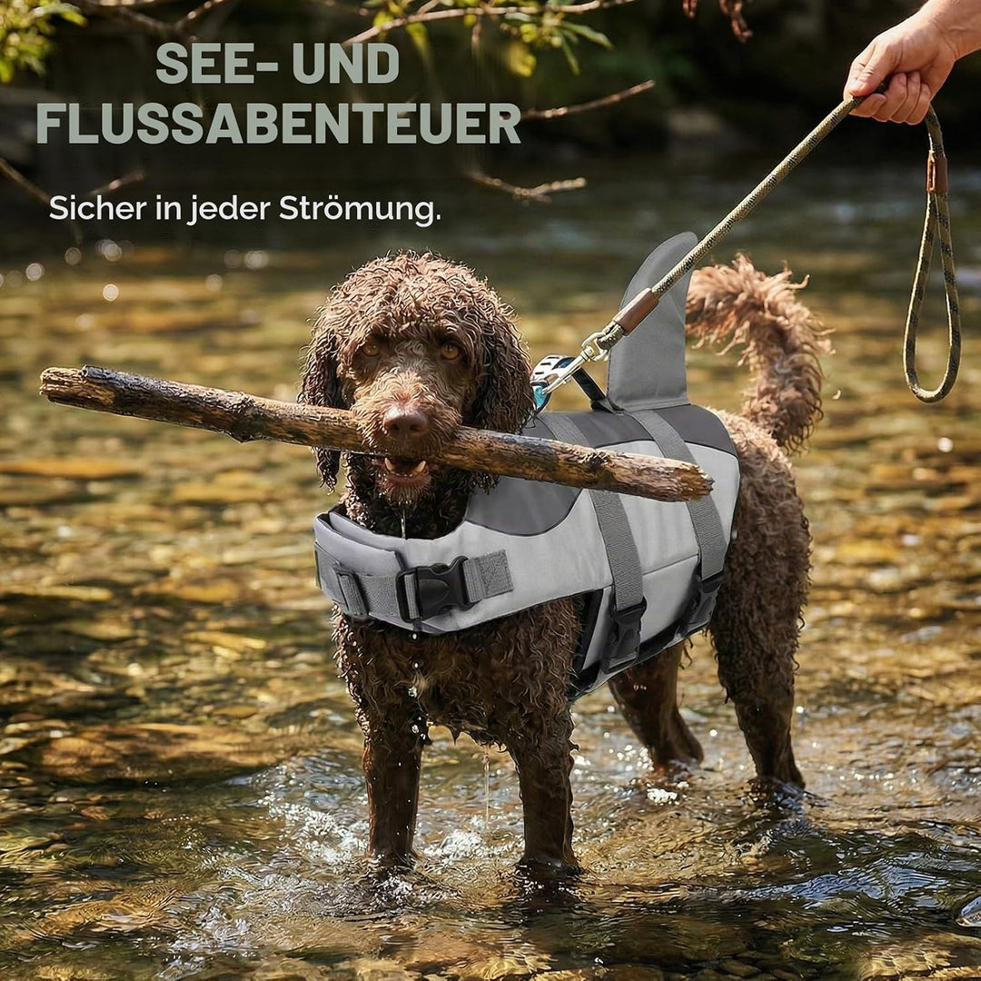 ASENKU Schwimmweste Hund, Hunde Rettungsweste zum Schwimmen, Bootfahren, Hunde Hai Schwimmwesten, Hu
